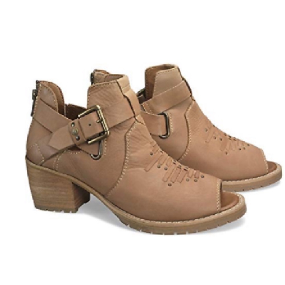 Caterpillar Women's Kersten Ankle Leather Bootie P309184 Taupe Peep Toe​​​